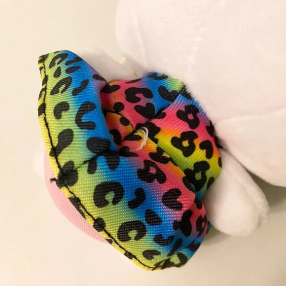 Hello Kitty Ty Beanie Babies Sanrio Plush 6 Inch Purple Glasses Rainbow Dress - Picture 3 of 14